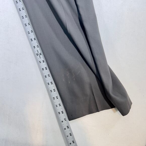 Talbots Pull On Pants Woman 16 Italian Wool Grey Pockets Made in Japan Zip Hook - Picture 5 of 11